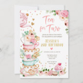 Thé pour deux invitations anniversaire Floral Tea  (Devant)