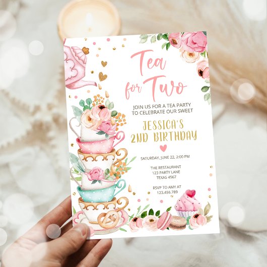 Thé pour deux invitations anniversaire Floral Tea 