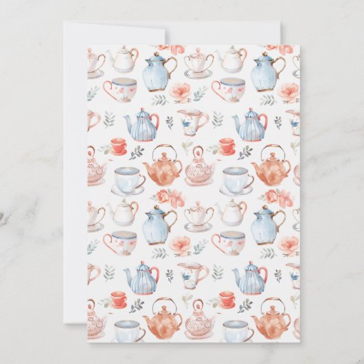 Thé pour deux invitations d'anniversaire (Dos)