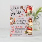 Thé pour deux Noël 2 Anniversaire Invitation (Debout devant)