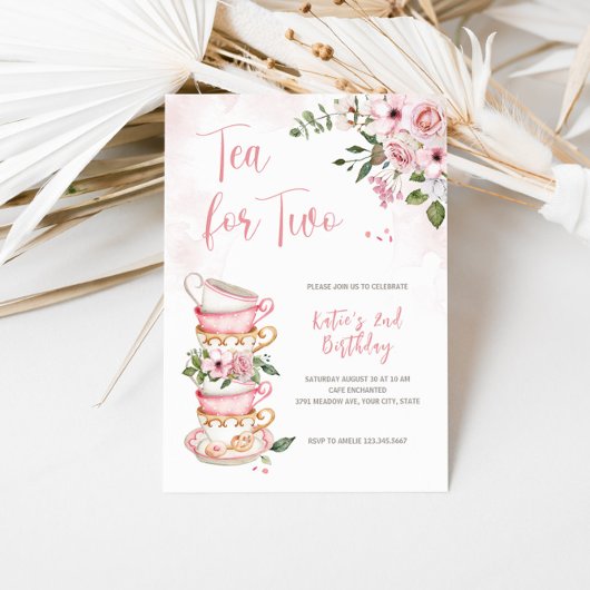 Thé Pour Deux Teups Thème Anniversaire Invitation