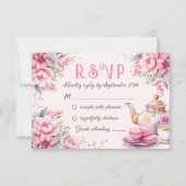 Thé Pour Trois Pink Floral 3e Anniversaire Carte R (Devant)