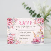 Thé Pour Trois Pink Floral 3e Anniversaire Carte R (Debout devant)