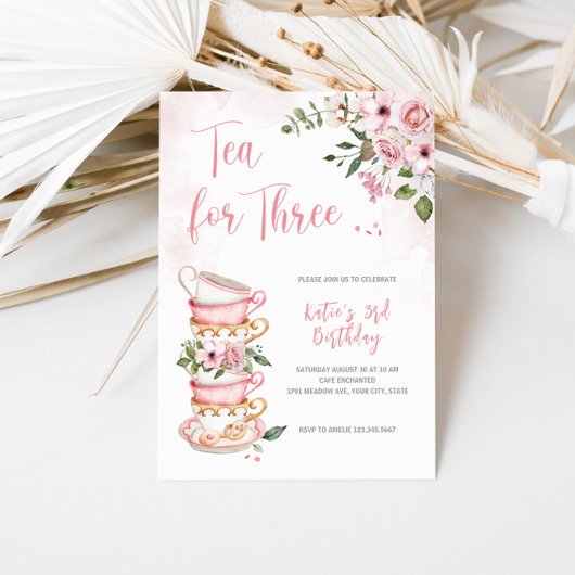 Thé Pour Trois Teups Thème Anniversaire Invitation