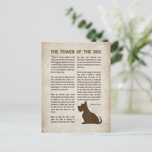 The Power of the Dog Poem - Rudyard Kipling Briefkaart (Staand voorkant)