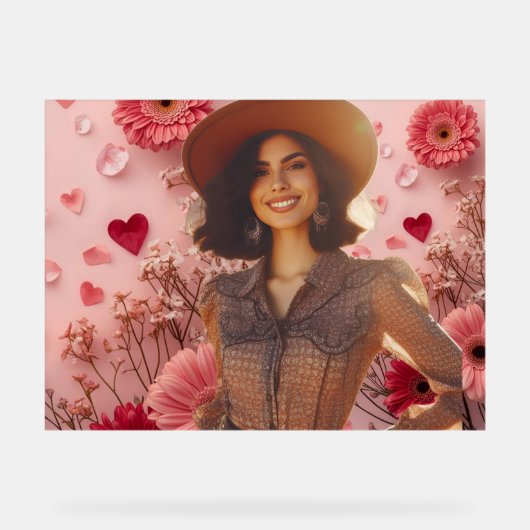 The Pretty Cowgirl on a Wall Acrylic Sign Acryl Bord (Voorkant)