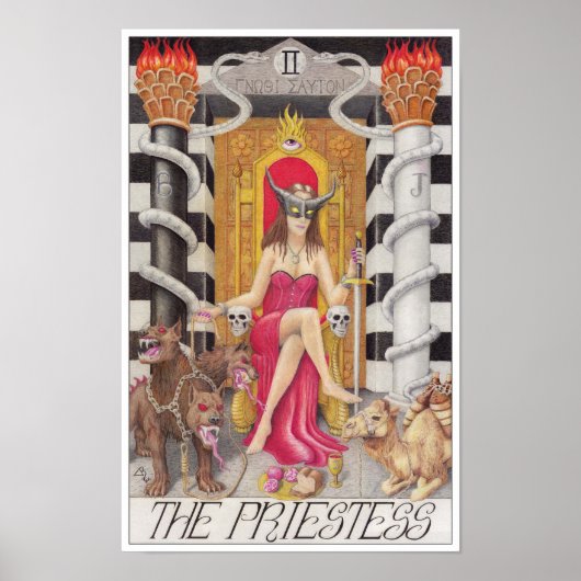 The Priestess tarot card Poster (Voorkant)