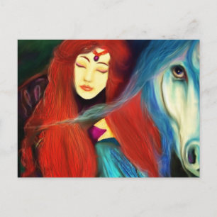 The Princess & the Unicorn Landscape tessieART Briefkaart