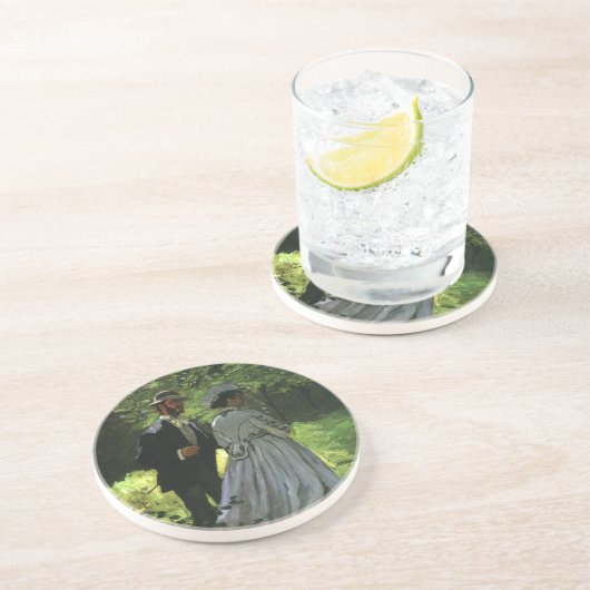 The Promenaders, alias The Strollers van Claude Mo Zandsteen Onderzetter (Zijkant)