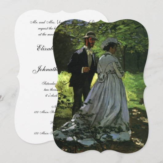 The Promenaders (The Strollers) van Monet Wedding Kaart (Voorkant / Achterkant)