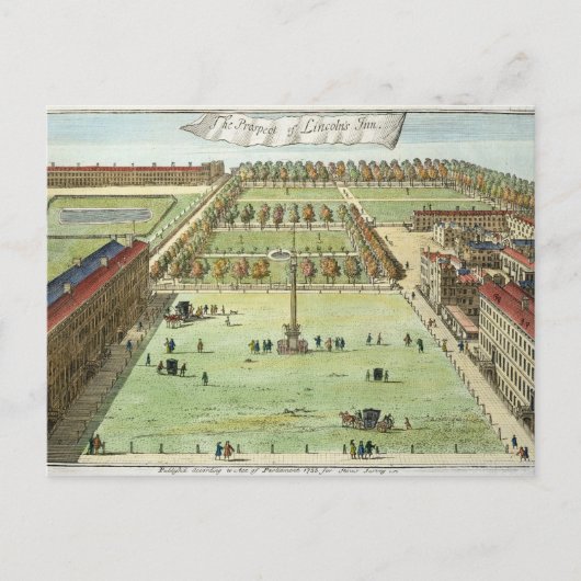 The Prospect of Lincoln's Inn, for 'Stow's Survey Briefkaart (Voorkant)