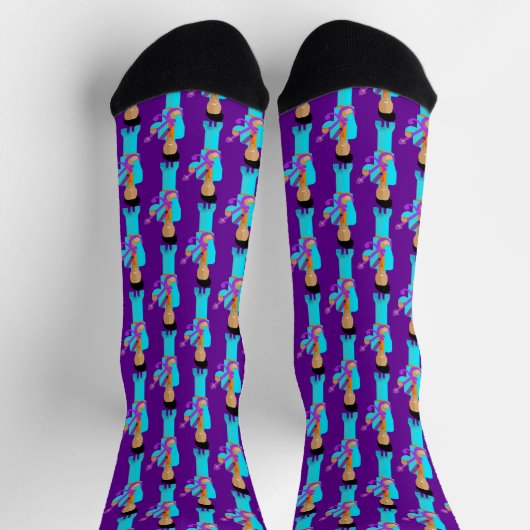 The Purple Pixie – Funk Legend Pattern Crew Socks Sokken (Top)