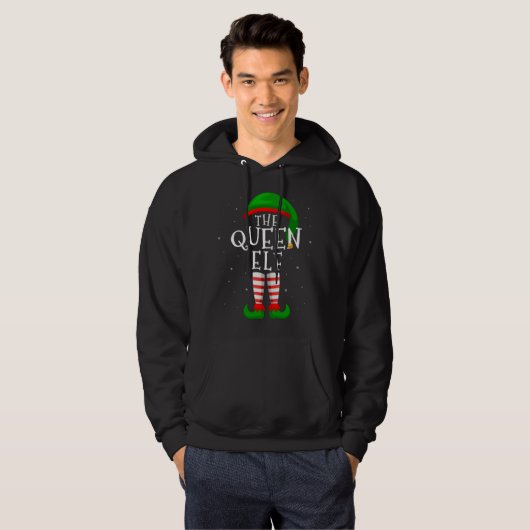 The Queen Elf Funny Matching Family Kerstmis Hoodie (Voorkant volledig)