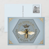THE QUEEN IS IN - Bijenhouder bijenstal Queen Bee Briefkaart (Voorkant / Achterkant)