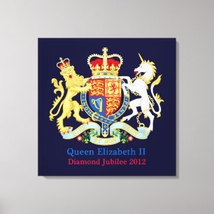 The Queen's Diamond Jubilee Crest Canvas Afdruk