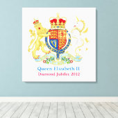 The Queen's Diamond Jubilee Crest Canvas Afdruk (Insitu (Houten vloer))