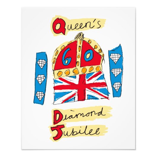 The Queen's Diamond Jubilee Emblem Foto Afdruk (Voorkant)