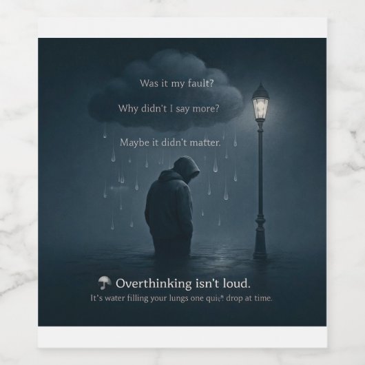 The Quiet Spiral – Realistic Overthinking Tee Wijn Etiket (Enkel label)