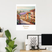 The Quiet Village Provence in Watercolor Poster (Thuiskantoor)