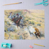 "The Quitter" Westerne kunst van Charles M Russell Tissuepapier (Craft)