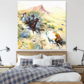 “The Quitter” Westerse kunst van Charles M Russell Canvas Afdruk (Insitu (Slaapkamer))