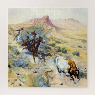 “The Quitter” Westerse kunst van Charles M Russell Legpuzzel