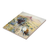 “The Quitter” Westerse kunst van Charles M Russell Tegeltje (Zijkant)