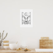 The Rabbit | Mystical Moon Tarot Card Illustration Poster (Keuken)