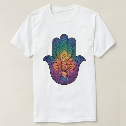 the rainbow Hamsa hand T-shirt (Design voorkant)