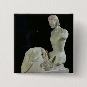 The Rampin Rider, c.550-540 BC Vierkante Button 5,1 Cm