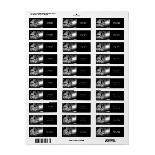 The Raven Labels - Nevermore Sunbeams Tree B&W (Full Sheet)