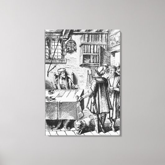 The Receiver of Taxes, na een houtsnip in Praxis Canvas Afdruk (Voorkant)