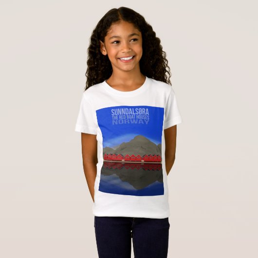The Red Boat Houses Sunndalsøra Noorwegen T-shirt (Voorkant volledig)