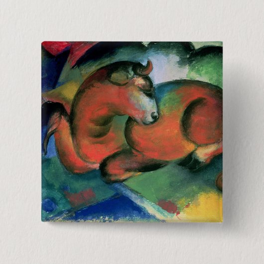 The Red Bull, 1912 Vierkante Button 5,1 Cm (Voorkant)