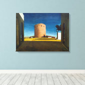 The Red Tower | Giorgio de Chirico | Canvas Afdruk (Insitu (Houten vloer))