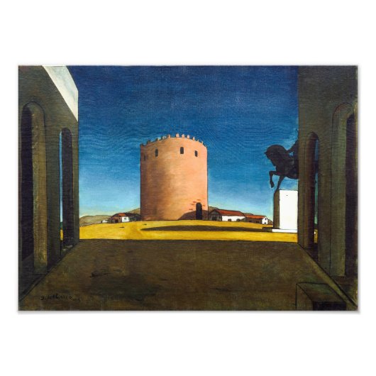 The Red Tower | Giorgio de Chirico | Foto Afdruk (Voorkant)