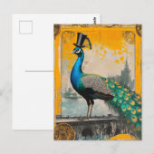 The Regal Peacock in a Top Hat Briefkaart (Voorkant / Achterkant)