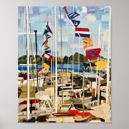 "The Regatta" in snijpapier Poster (Voorkant)