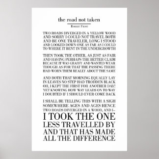 The Road No Foto van Robert Frost Poster