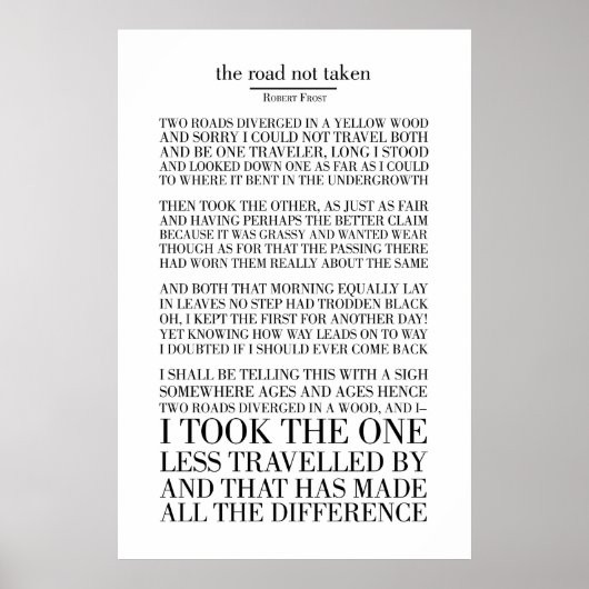 The Road No Foto van Robert Frost Poster (Voorkant)