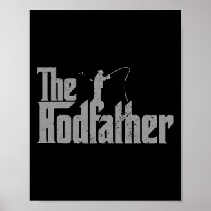 The Rodfather Funny Vist geliefde Rod Fish Dad Fis Poster