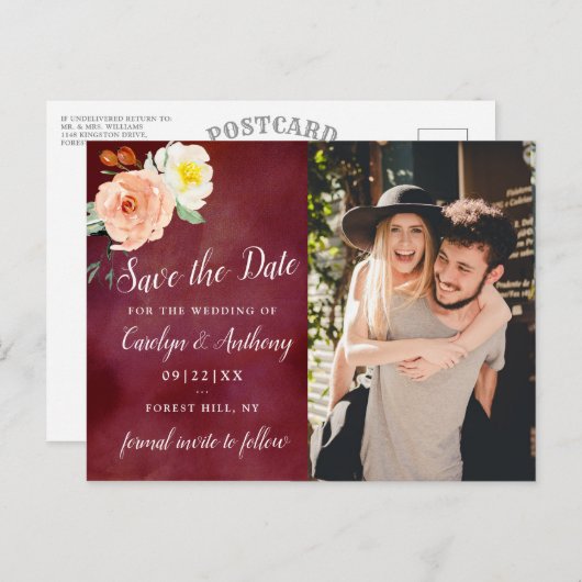 The Romance In Bloom Trouwcollectie Aankondigingskaart (Voorkant / Achterkant)