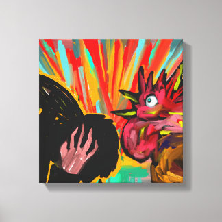 The Rooster's Cry - Christelijke canvaswandkunst Canvas Afdruk