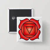 The Root Chakra Vierkante Button 5,1 Cm (Voorkant /achterkant)