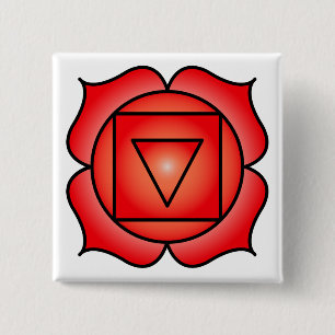 The Root Chakra Vierkante Button 5,1 Cm