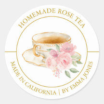 Thé rose étiquette moderne