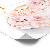 Thé rose floral pour deux Affiches de bienvenue d' (Coin)