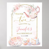 Thé rose floral pour deux Affiches de bienvenue d' (Devant)