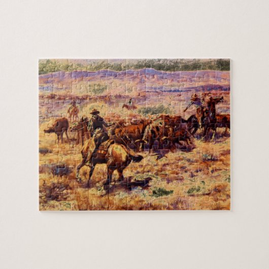 The Roundup', Charles M. Russell_Art van Amerika Legpuzzel (Horizontaal)