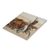 The Roundup Western Art van Frederic Remington Tegeltje (Zijkant)